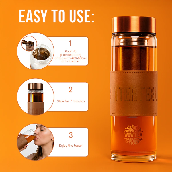 Stylish Tea Bottle | WOWTEA Cocoa Bottle PP Gallery 600x600 07export EN