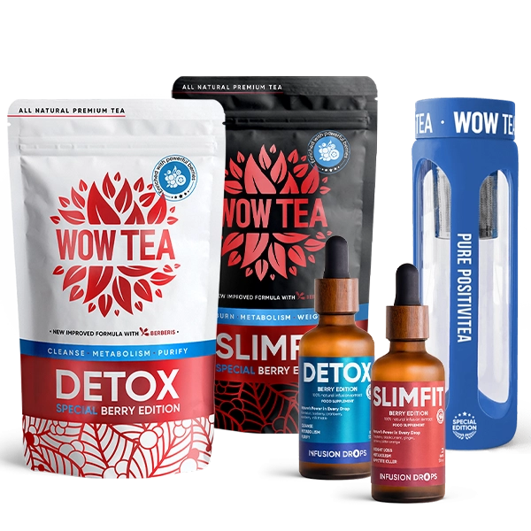 2 Step Duo Berry Infusion Program Plus | bundle 2 teas 2 drops bottle