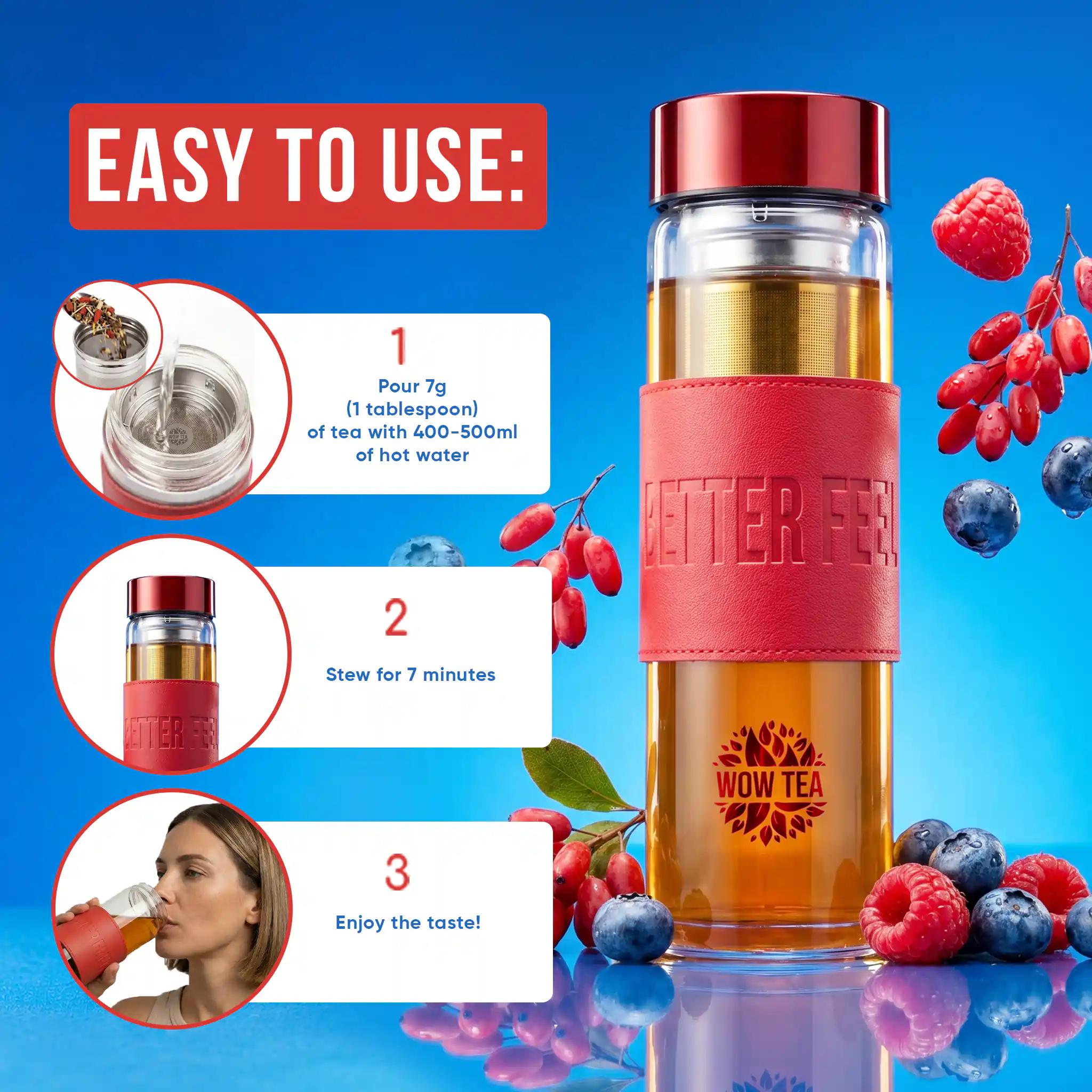 Stylish Berry Tea Bottle | WOW TEA NEW STYLISH BERRY BOTTLE GALLERY 6 EN 1