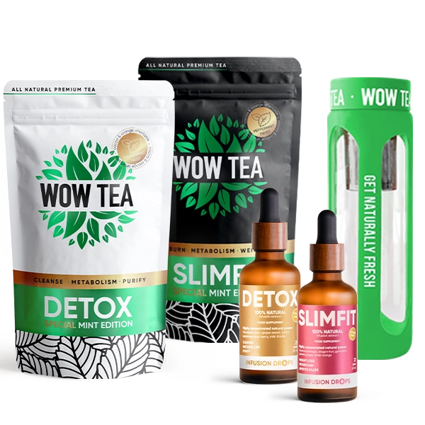 2 Step Duo Mint Infusion Program Plus | mint detox slimfit teas drops bottle